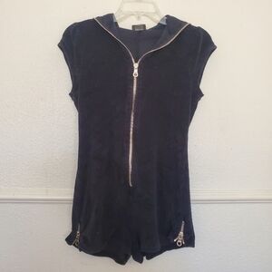 Beach Bunny Jumpsuit Shorts Navy Jumpsuit with Zipper Detail